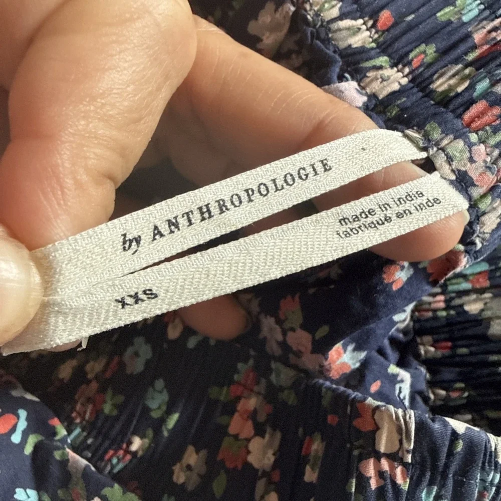 Anthropologie The Wren Boxer Shorts Women Size XXS Blue Floral Print